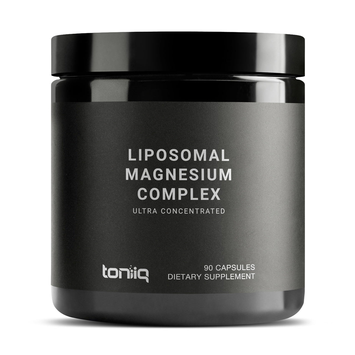 Toniiq frasco frontal mostrando magnesio liposomal, presenta confianza y calidad
