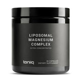 Toniiq frasco frontal mostrando magnesio liposomal, presenta confianza y calidad