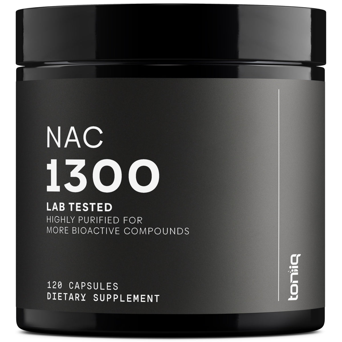 Toniiq envase frontal NAC 1300 mg mostrando etiqueta clara y beneficio de alta concentración