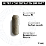 Toniiq polvo de extracto cerca enfocado en pureza y concentración