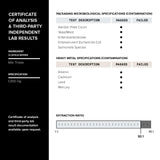 Toniiq muestra de laboratorio indicando pruebas de terceros y pureza