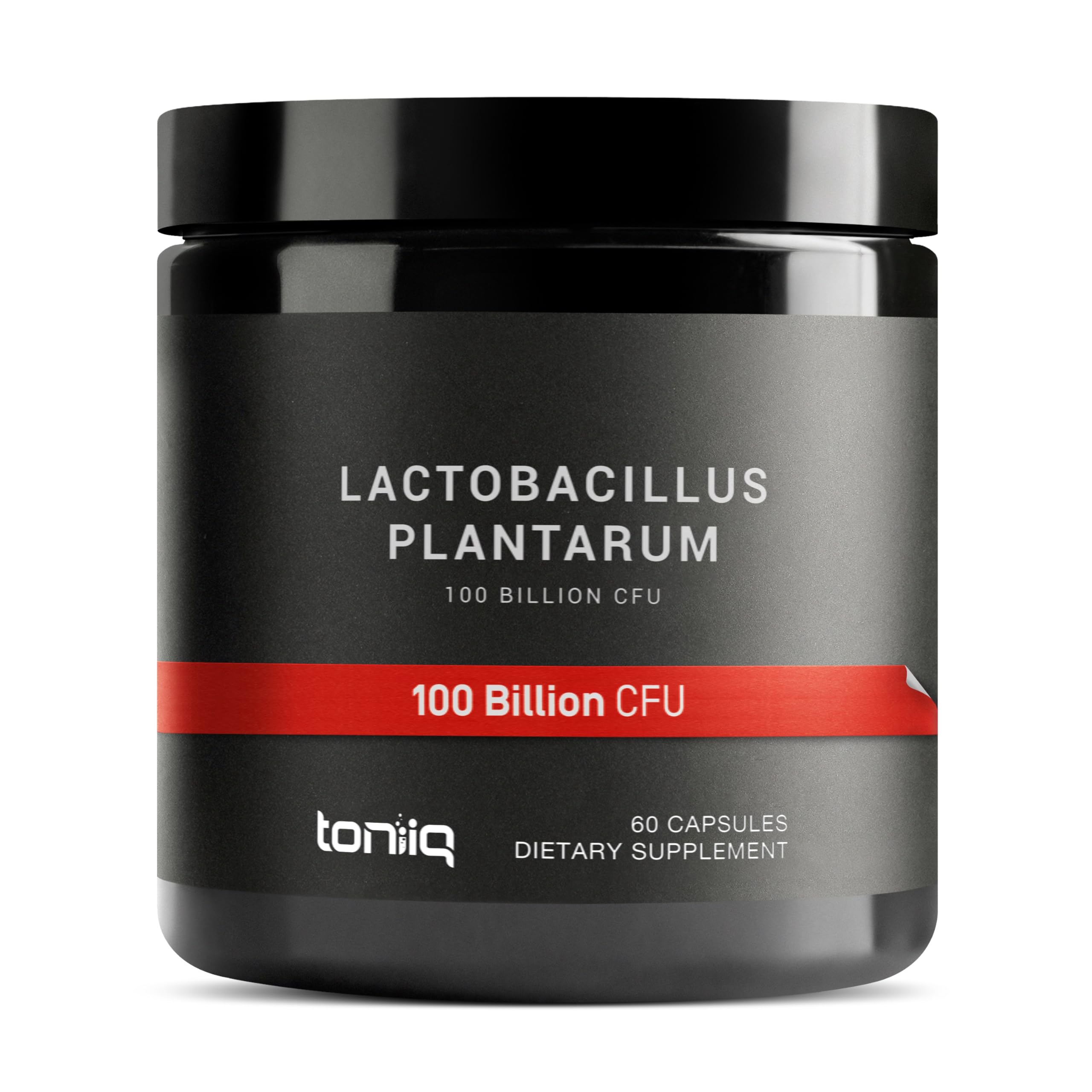 Toniiq frasco frontal que muestra el probiótico monoespecífico y su potencia