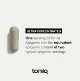 Toniiq etiqueta en detalle con ingredientes y pruebas de pureza visibles