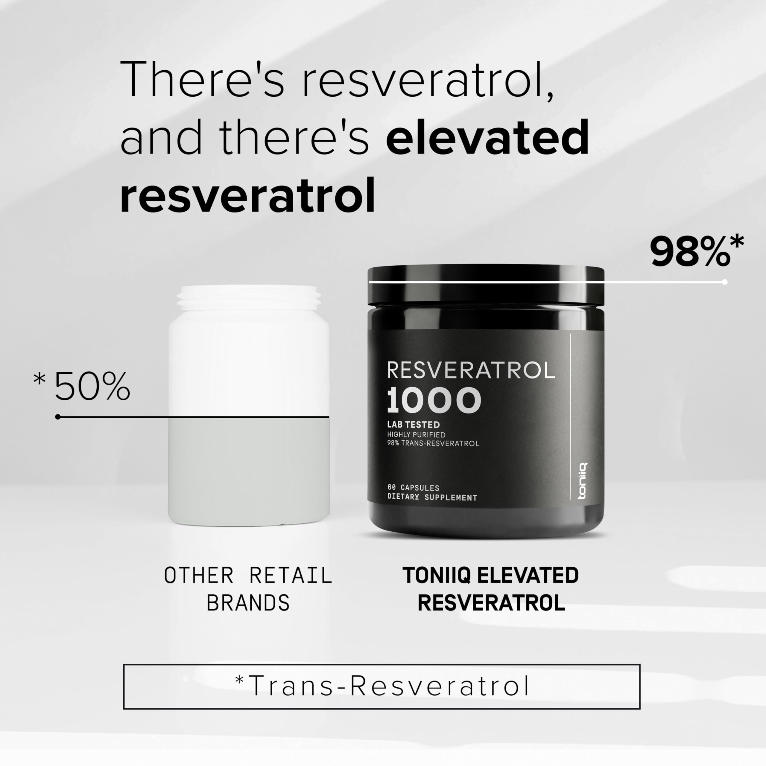 Toniiq textura de polvo resveratrol indicando pureza alta