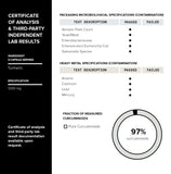 Toniiq etiqueta nutricional destacando 1.200 mg por dosis y 97% curcuminoides