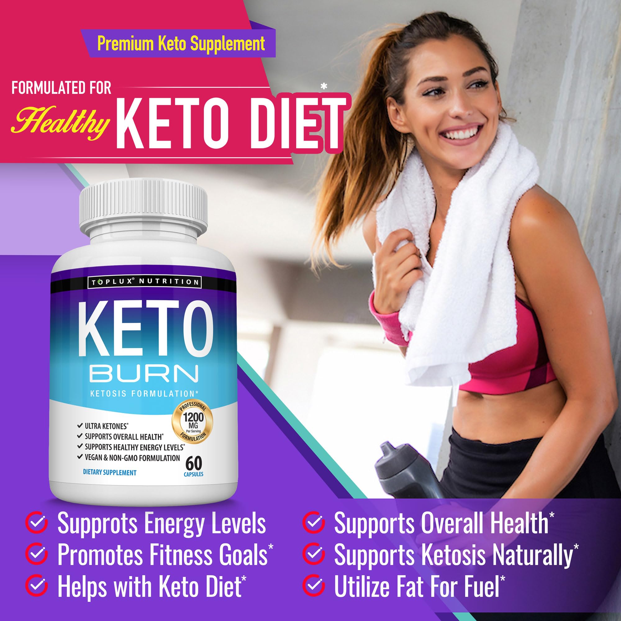 Toplux Keto Burn textura del polvo interno resaltando pureza del ingrediente