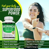 Toplux textura del polvo de moringa en primer plano, aspecto natural y denso