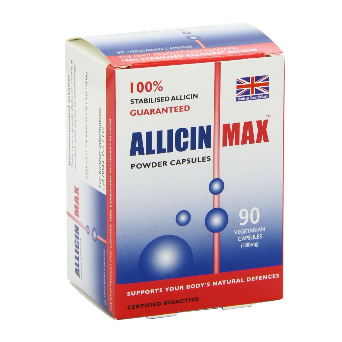 TOPNaturePlus Allicin Max vista frontal del envase mostrando el pack y la etiqueta clara