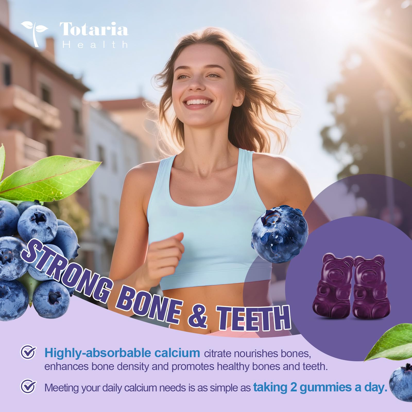 Totaria etiqueta de ingredientes resaltando vitaminas D3 K2 y minerales