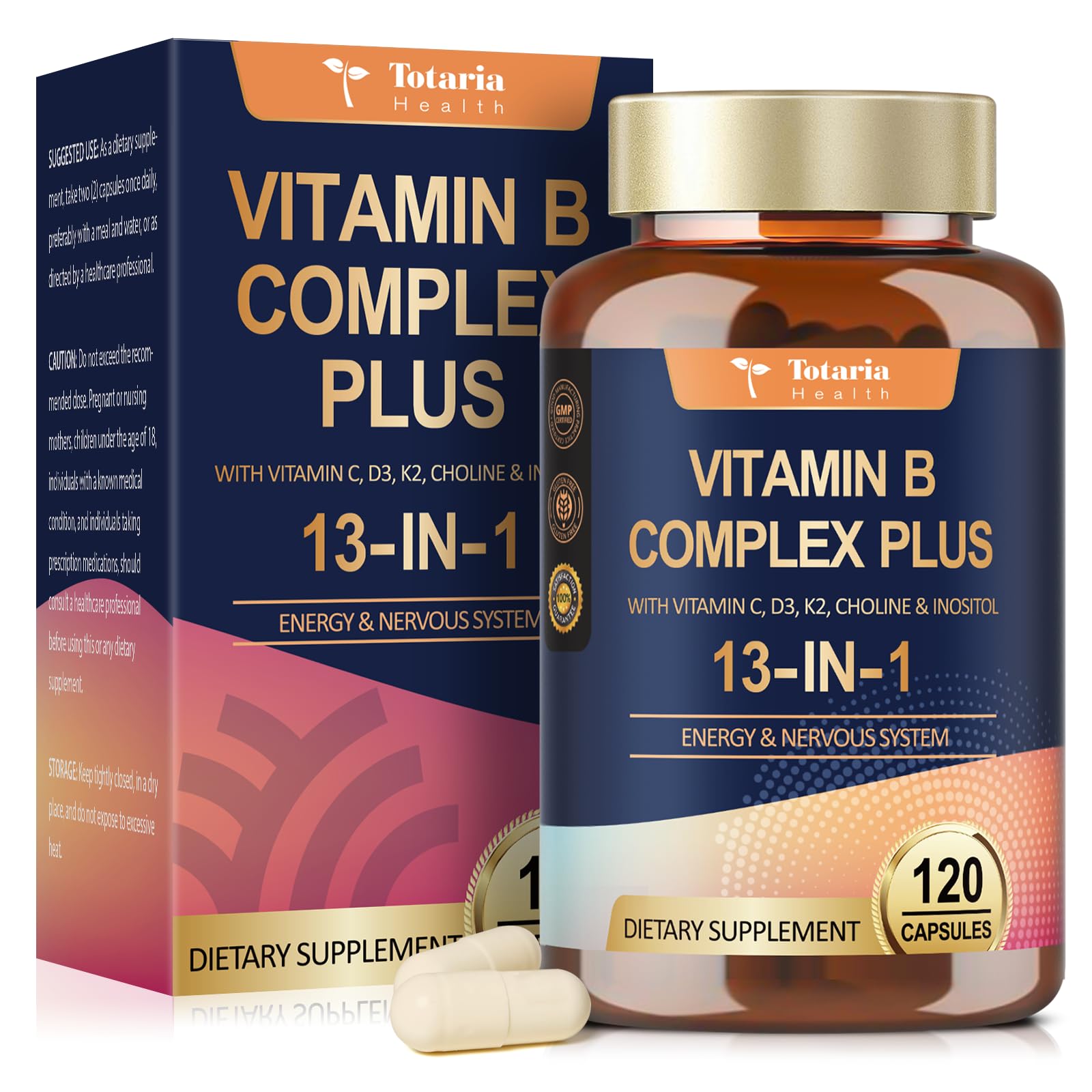 Totaria frontal del envase mostrando 13 vitaminas y beneficio energético