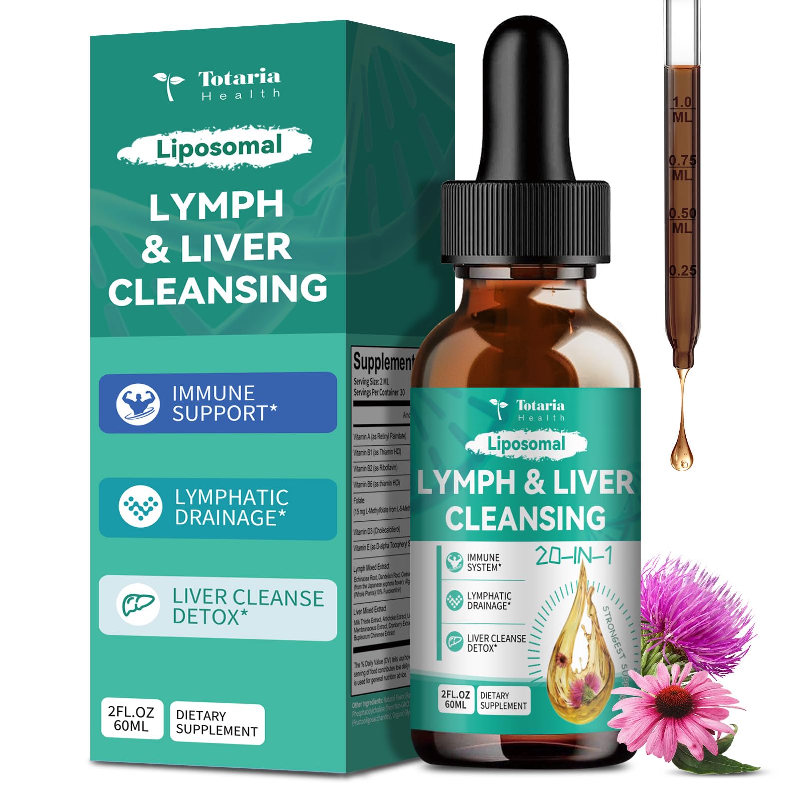 Totaria gota en primer plano destacando formulación liposomal eficaz