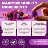 Totaria ingredientes activos: whey, creatina, colágeno y minerales visibles