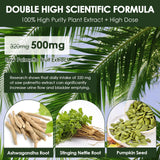 Totaria ingredientes naturales dispuestos: saw palmetto y calabaza