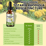 Totaria ingredientes naturales como rhodiola y ashwagandha en primer plano