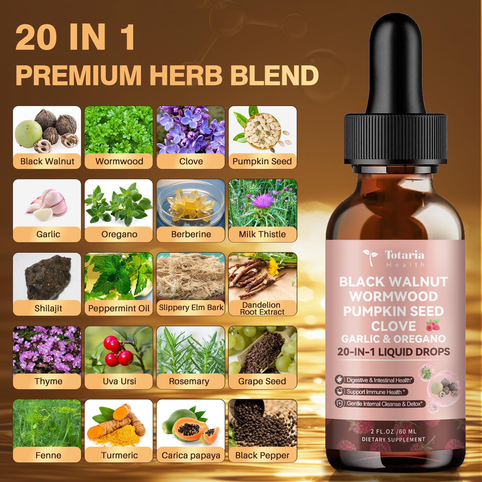 Totaria gotas en primer plano revelando textura líquida y rápida absorción