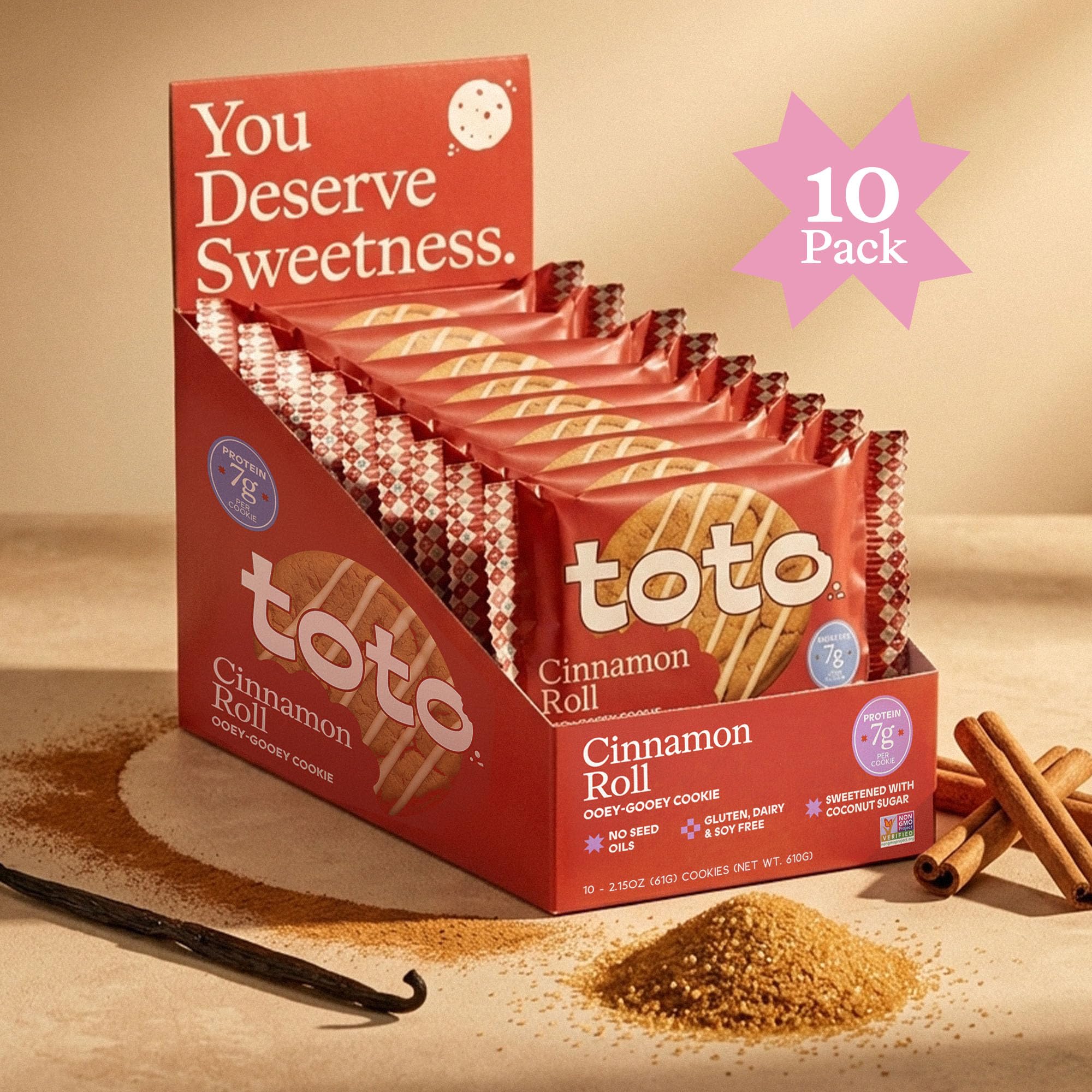 Toto galletas en sus envoltorios individuales para llevar