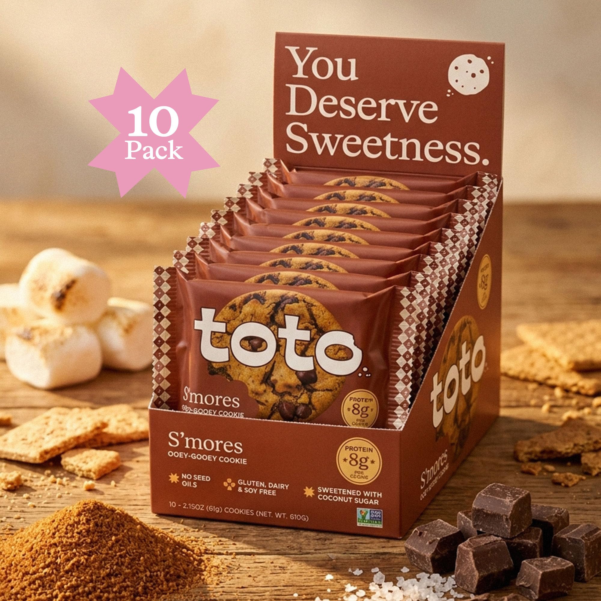 Toto galleta junto a una regla para comparar tamaño y porción controlada