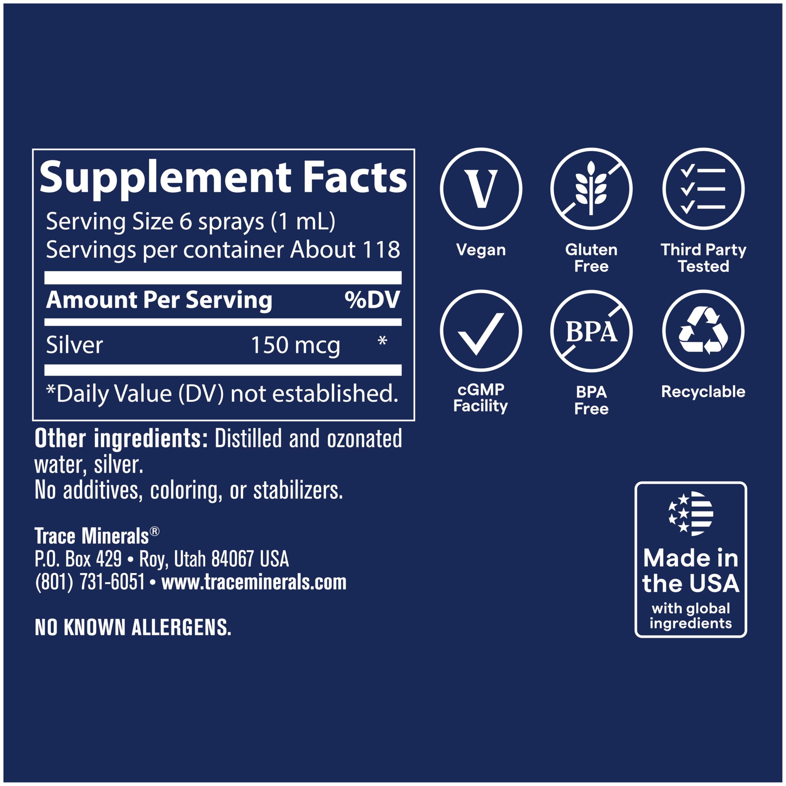 Trace Minerals botella sobre la mesa de cocina en rutina diaria de suplementos