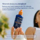 Trace Minerals frasco junto a objetos para apreciar el tamaño real