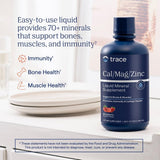 Trace Minerals etiqueta con lista de ingredientes clara para comprobar minerales