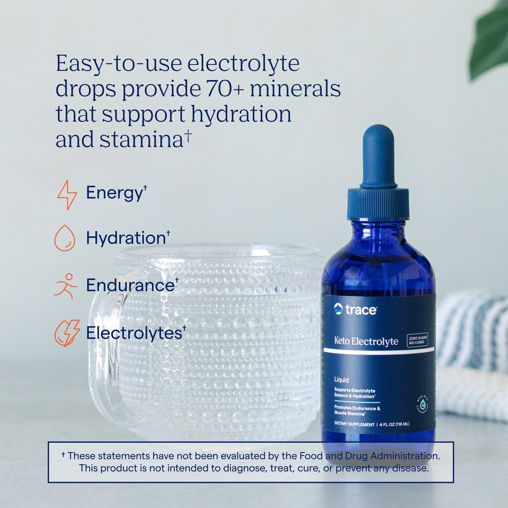Trace Minerals etiqueta en primer plano con información de minerales esencial