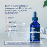 Trace Minerals etiqueta en primer plano con información de minerales esencial