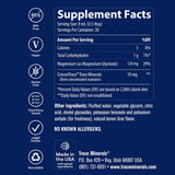 Trace Minerals persona vertiendo magnesio glicinato en un vaso para toma diaria práctica