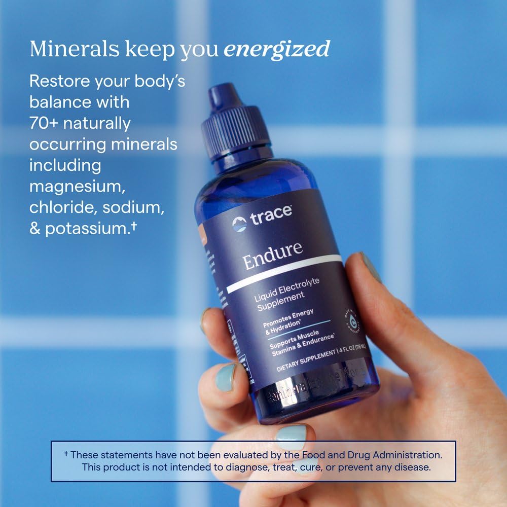 Trace Minerals Endure comparación de tamaño 4 oz para transporte sencillo
