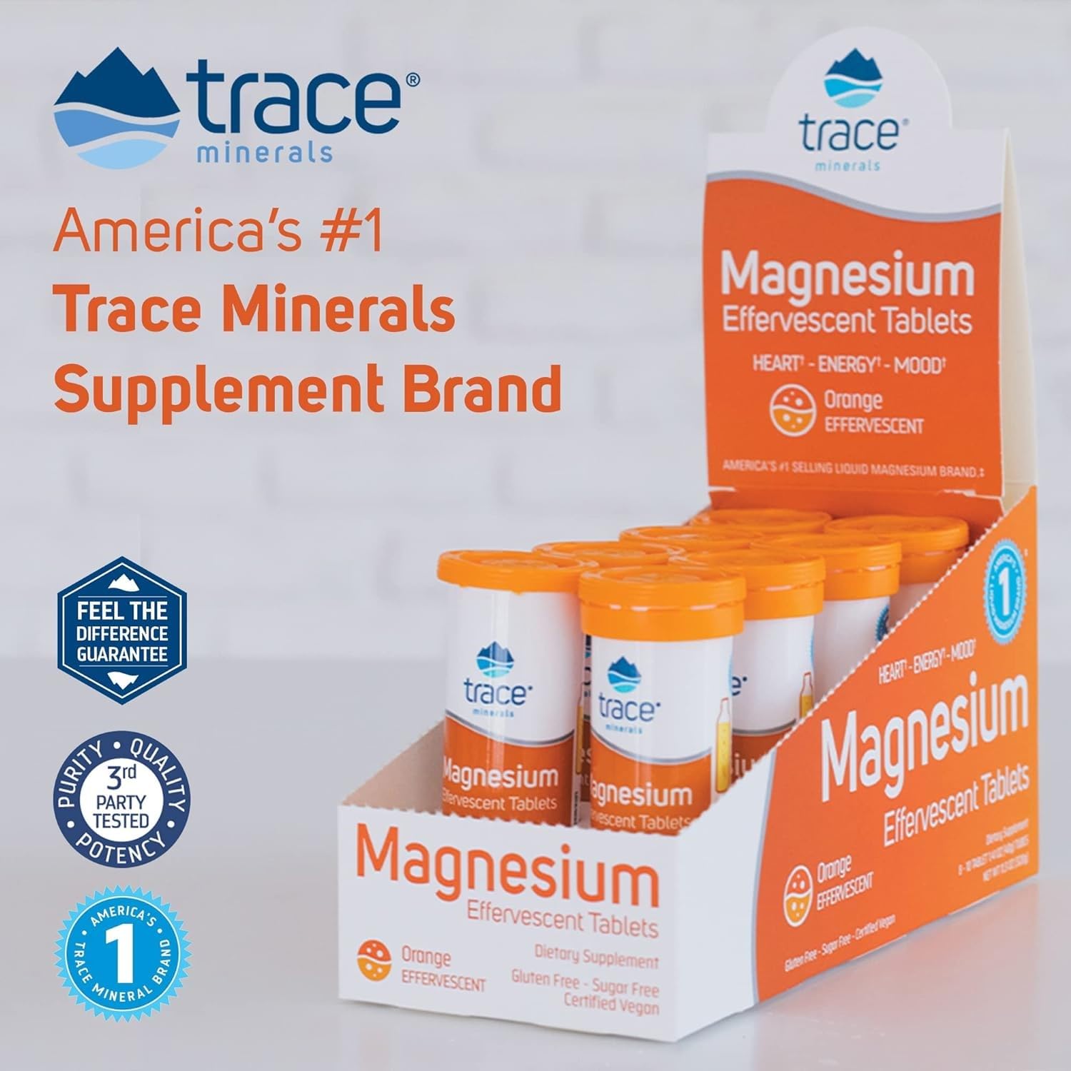 Trace Minerals tubo sobre mesa de desayuno para uso diario práctico