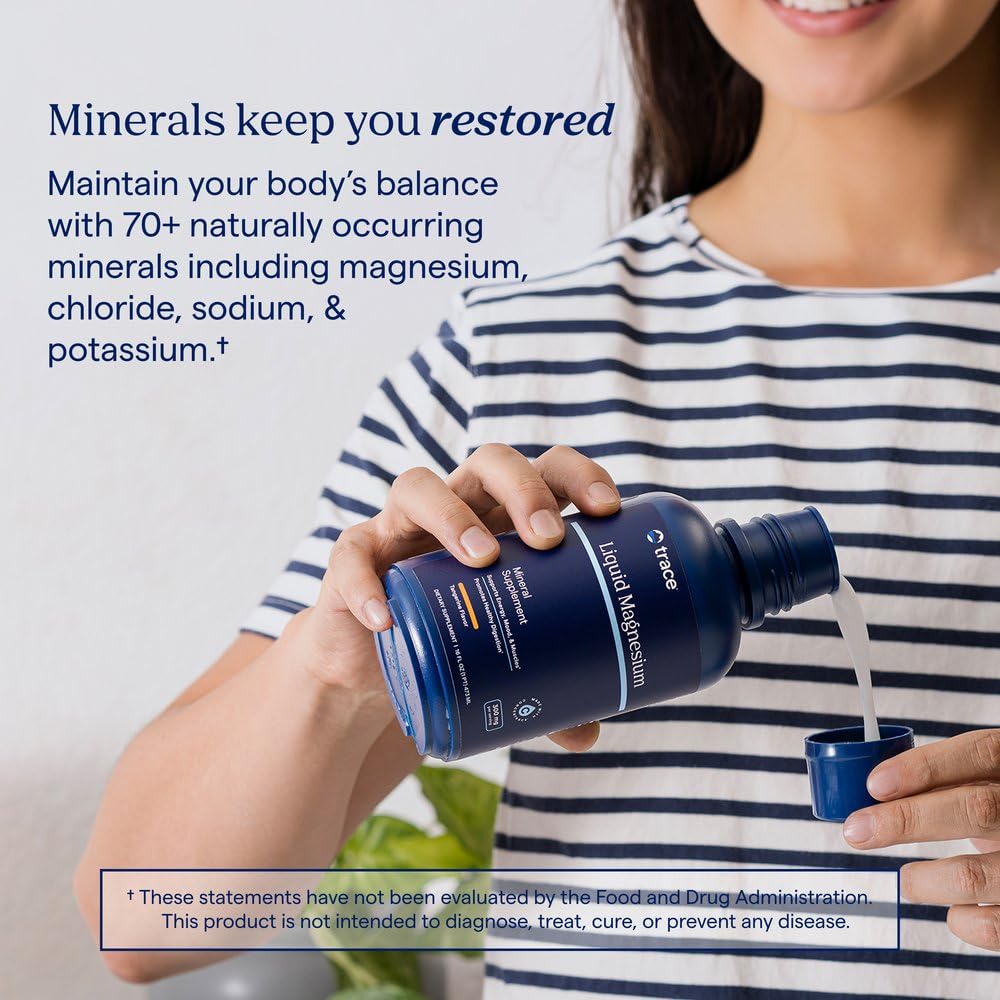Trace Minerals etiqueta con información de concentración y pruebas de calidad