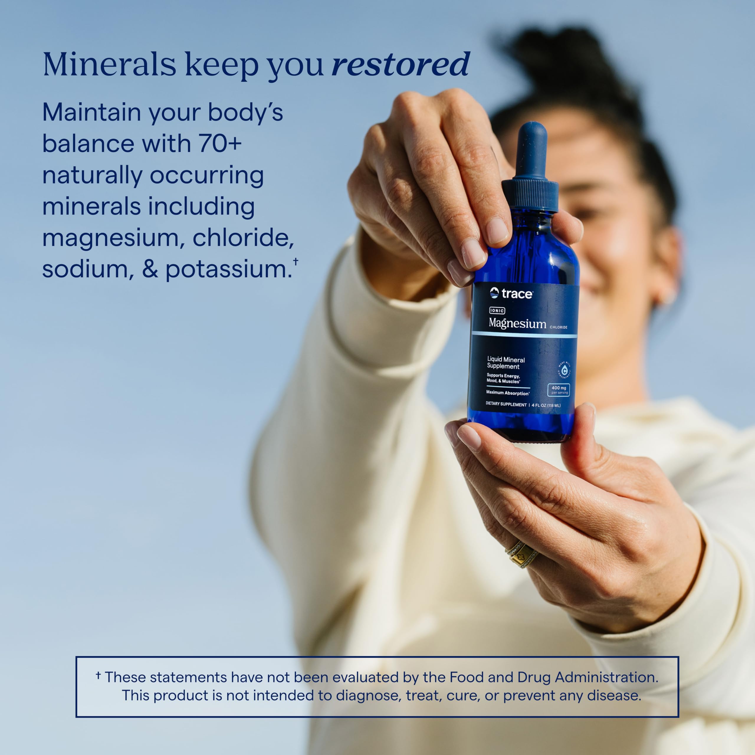 Trace Minerals etiqueta con información nutricional y certificaciones visibles