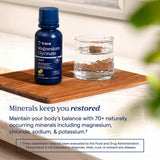 Trace Minerals etiqueta con lista de ingredientes y certificaciones de pureza