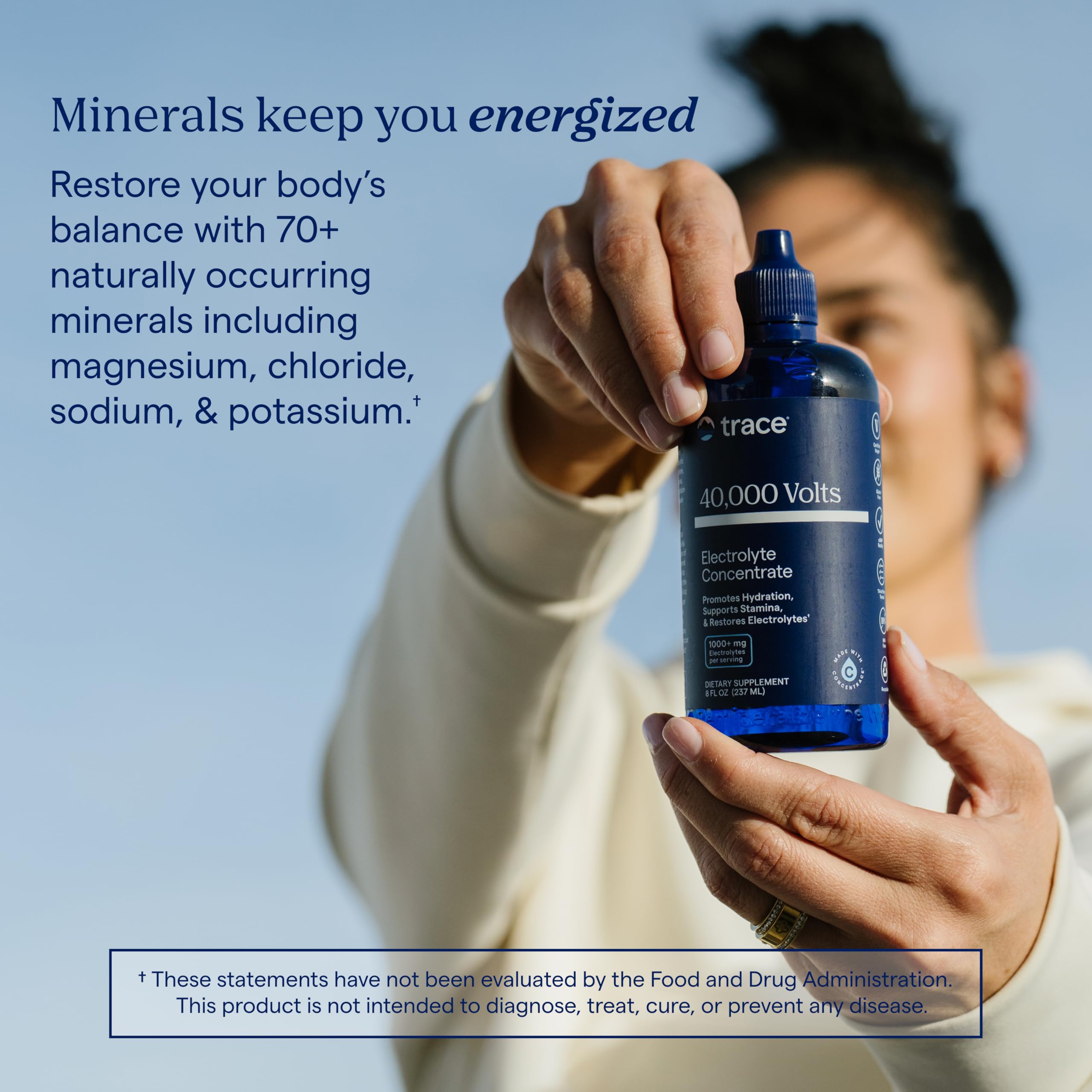 Trace Minerals etiqueta con lista de minerales y origen sostenible
