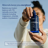 Trace Minerals etiqueta con lista de minerales y origen sostenible