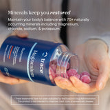 Trace Minerals etiqueta con ingredientes y información de magnesio citrato