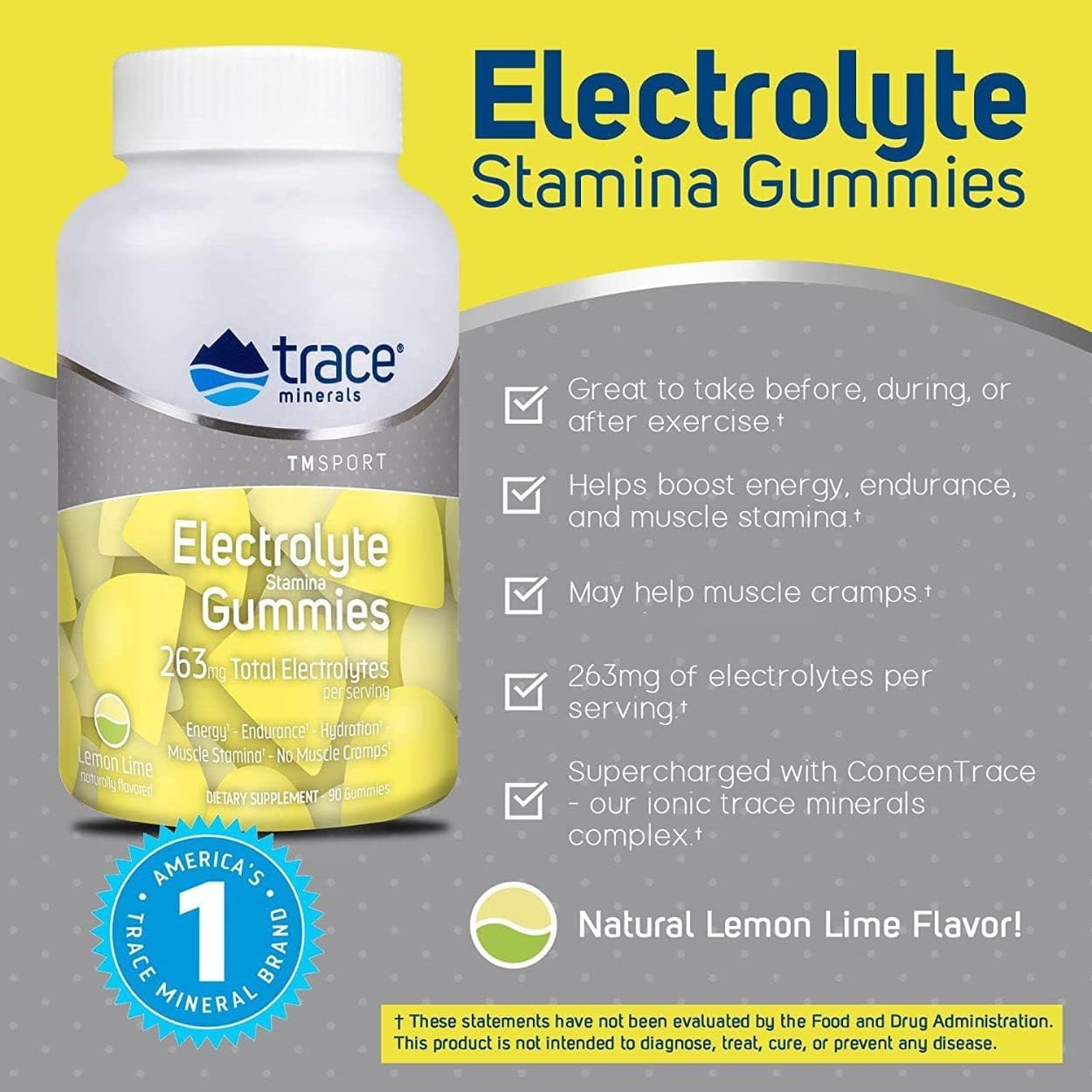 Etiqueta nutricional de Trace Minerals en primer plano mostrando contenido de electrolitos y minerales traza