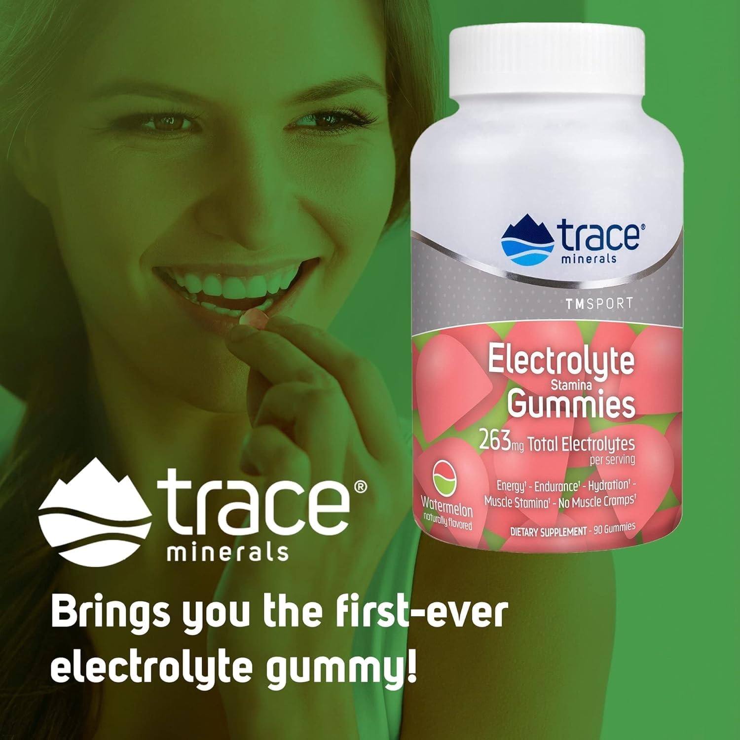 Trace Minerals etiqueta nutricional en primer plano con minerales listados