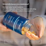 Etiqueta nutricional Trace Minerals en primer plano, información clara