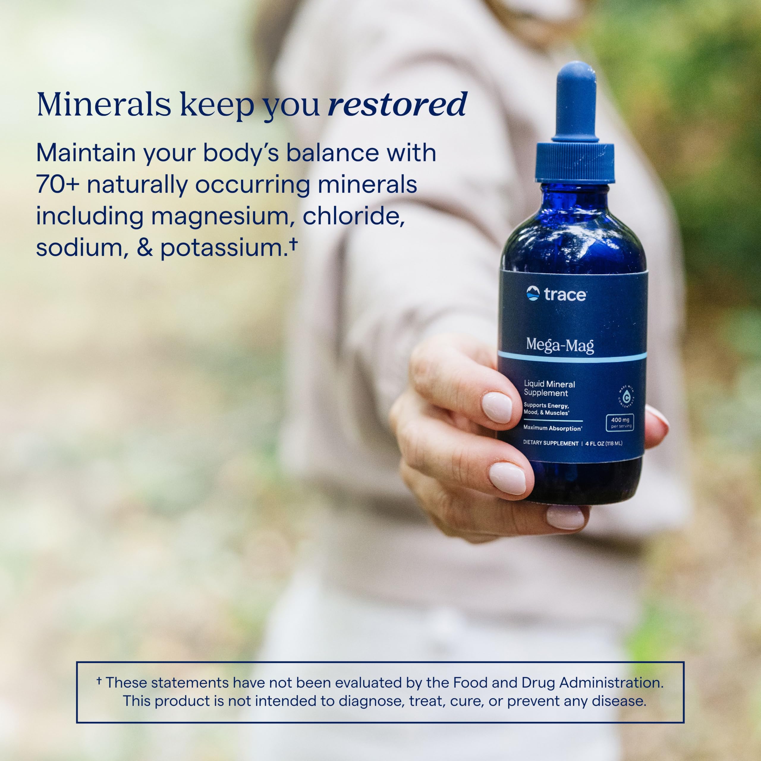 Trace Minerals etiqueta con información de ingredientes y dosis clara