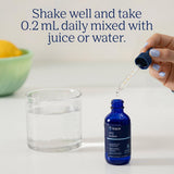 Trace Minerals frasco con gotero y medidor indicando control de 0,2 mL