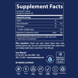 Trace Minerals gomita en mano para comparar tamaño y dosificación clara