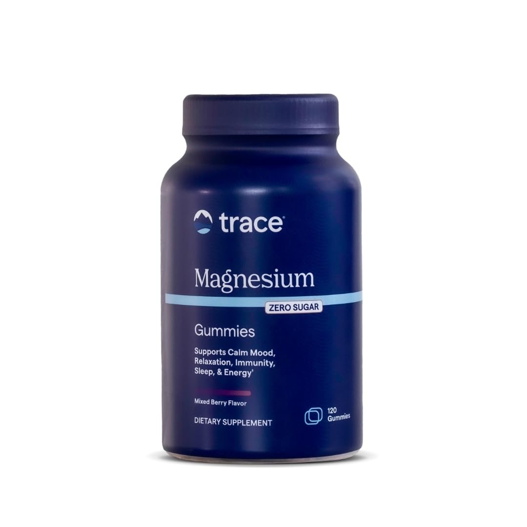 Trace Minerals envase frontal de gominolas sin azúcar, clara identificación del producto