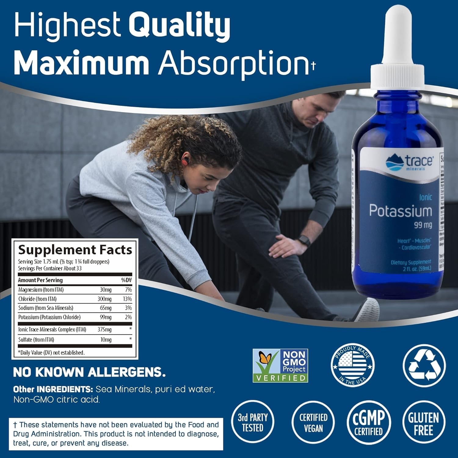 Trace Minerals gotero medidor con 1.75 mL listo para dosificar