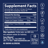 Trace Minerals mezclado en vaso de agua para uso diario rápido y cómodo