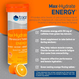 Vaso con bebida naranja Trace Minerals listo para beber, beneficio energía e hidratación