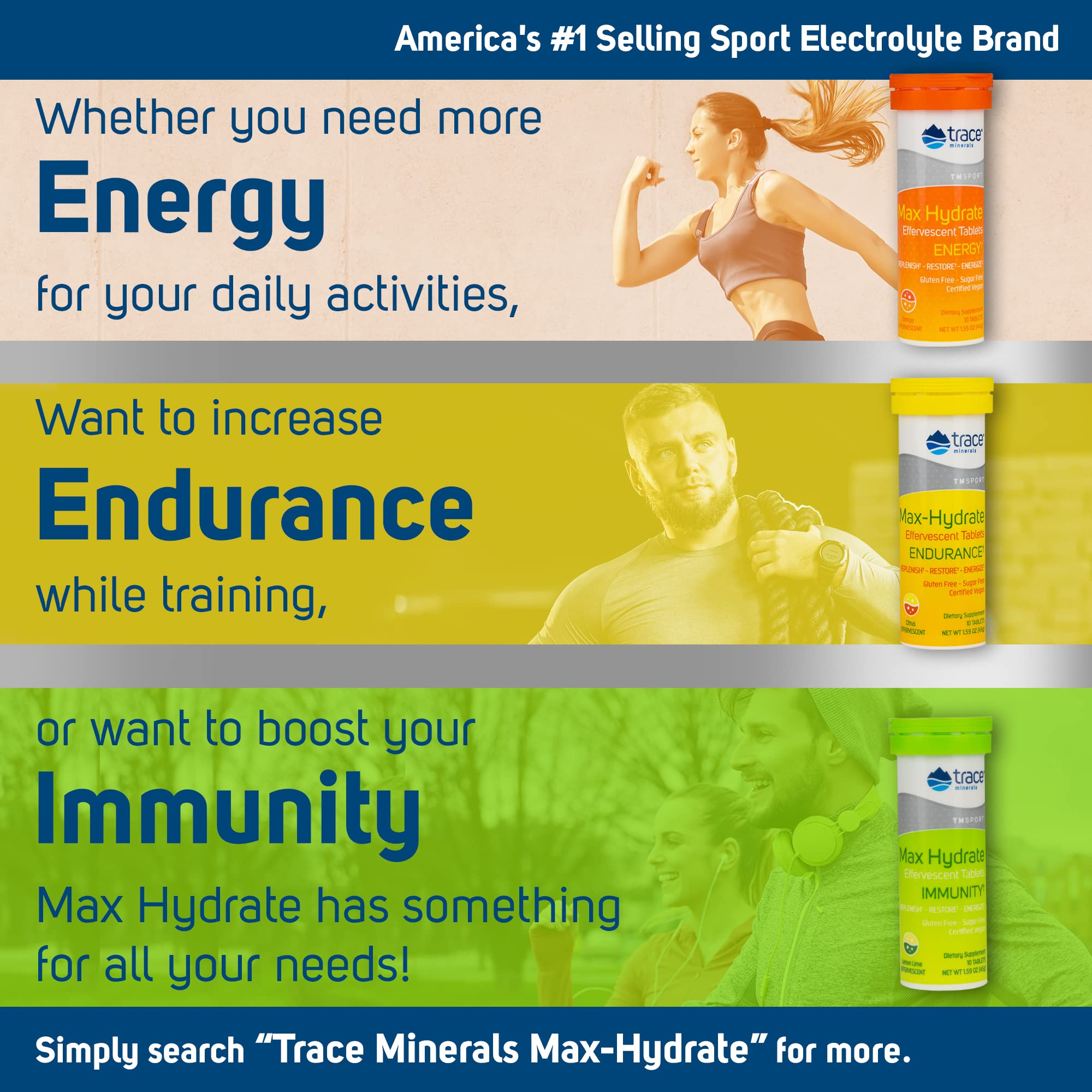 Atleta bebiendo Trace Minerals durante entrenamiento para reponer electrolitos y energía
