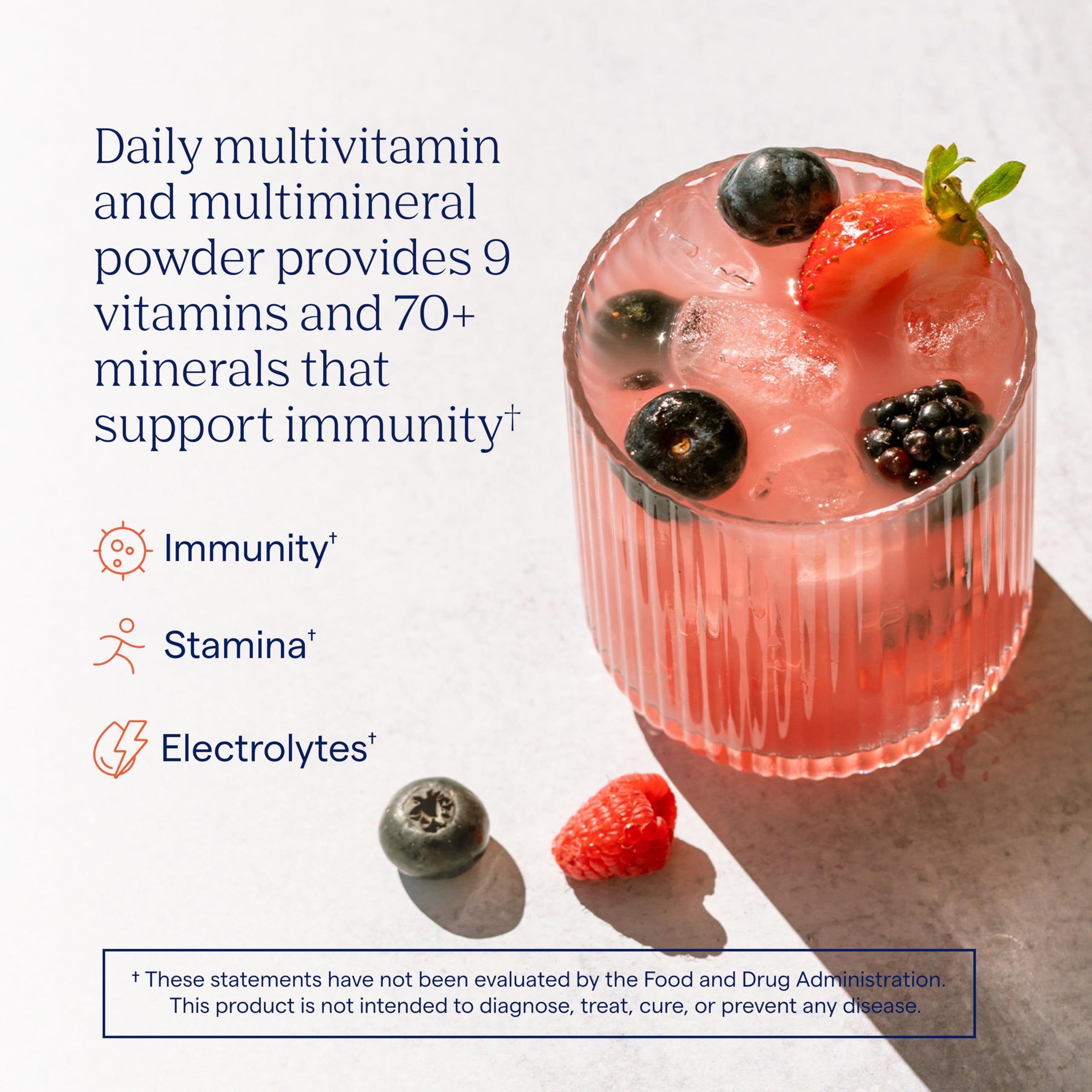 Trace Minerals sobre abierto con polvo efervescente listo para mezclar