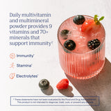 Trace Minerals sobre abierto con polvo efervescente listo para mezclar