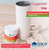 Etiqueta de Trace Minerals NAC que muestra información nutricional y dosificación clara