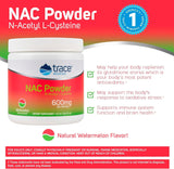 Vaso con mezcla Trace Minerals NAC sabor sandía listo para consumir, sabor agradable